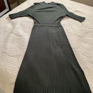 Olive green sweater dress